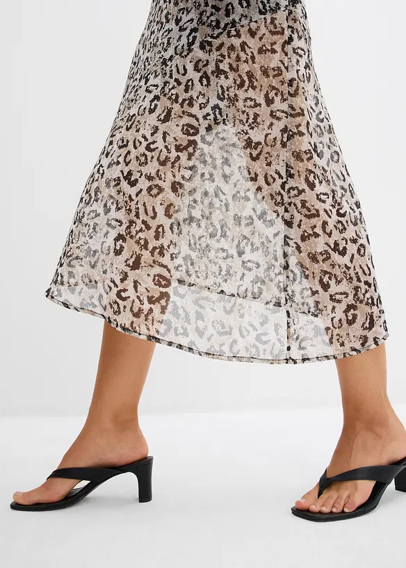 Jupe midi en mousseline fine, bonprix