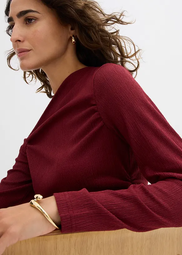 T-shirt asymétrique en crêpe texturé, bonprix