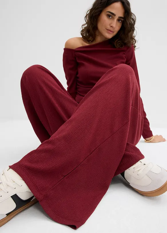 Pantalon jogger en crêpe texturé, bonprix