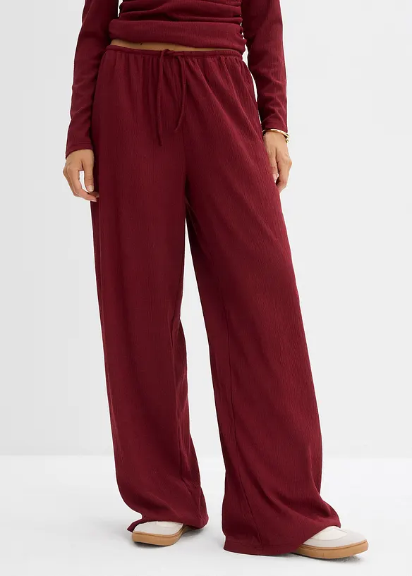 Pantalon jogger en crêpe texturé, bonprix