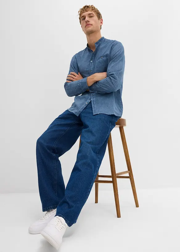 Chemise manches longues aspect délavé, bonprix