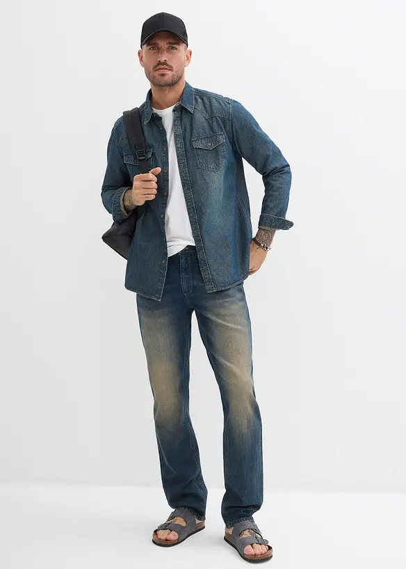 Chemise en jean 100% coton, bonprix