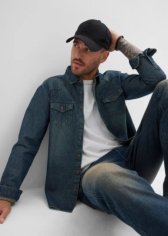 Chemise en jean 100% coton, bonprix