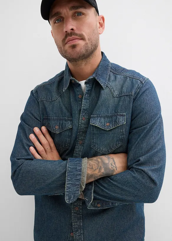 Chemise en jean 100% coton, bonprix