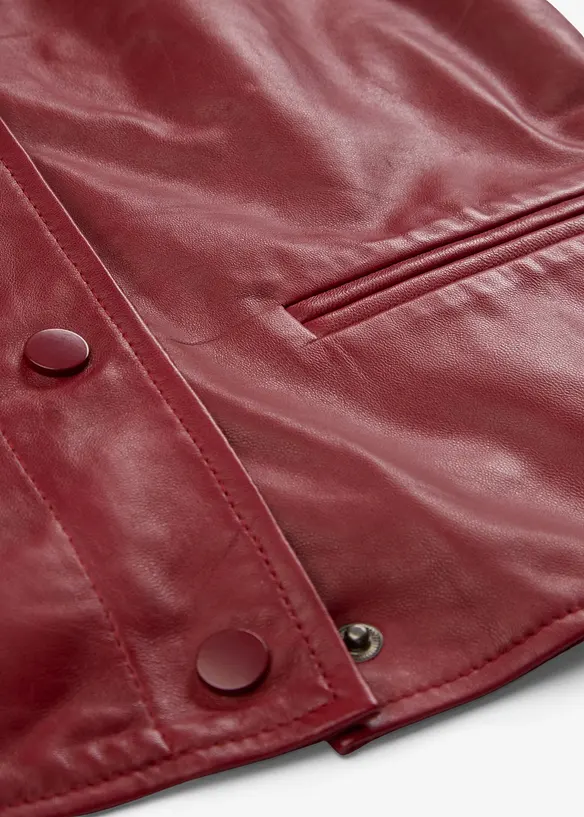 Gilet sans manches en cuir d’agneau nappa, bonprix