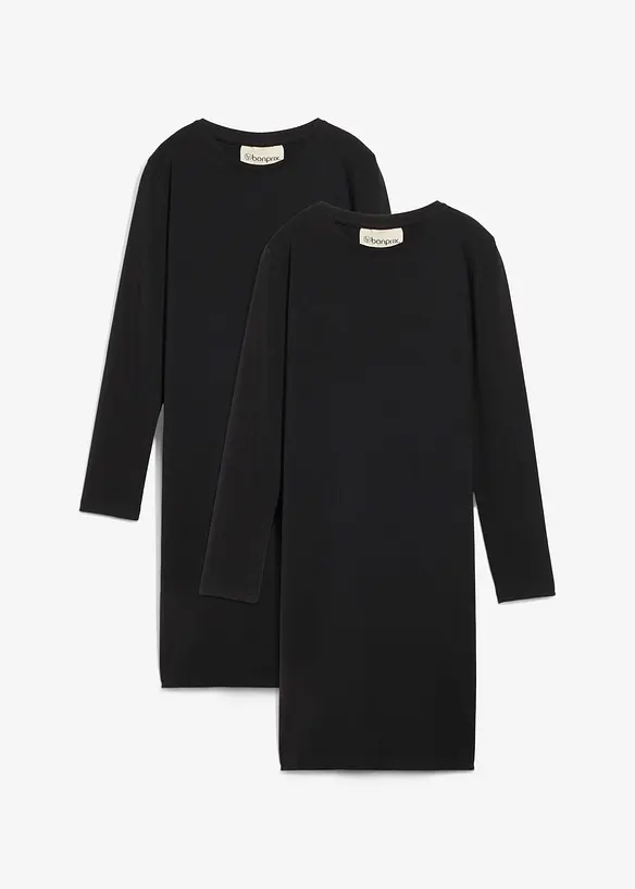 Lot de 2 robes en jersey coton extensible, bonprix