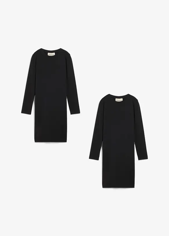 Lot de 2 robes en jersey coton extensible, bonprix