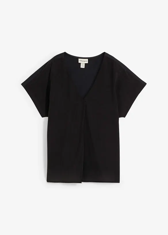 T-shirt avec soie et empi&egrave;cement tiss&eacute;, bonprix