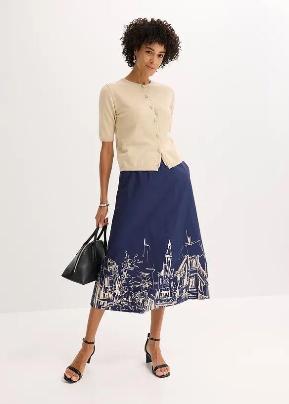 Jupe midi 100% coton, bonprix