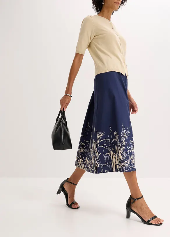 Jupe midi 100% coton, bonprix