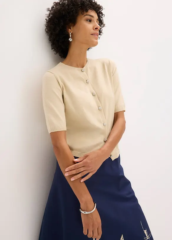 Gilet en fine maille de viscose mélangée, bonprix