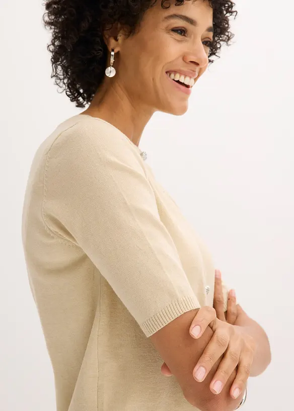 Gilet en fine maille de viscose mélangée, bonprix