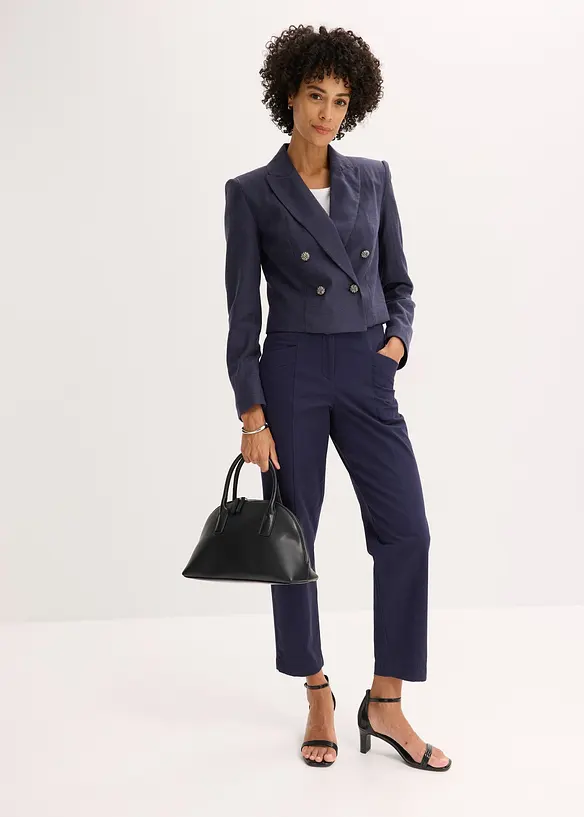 Pantalon en twill, fuselé, bonprix