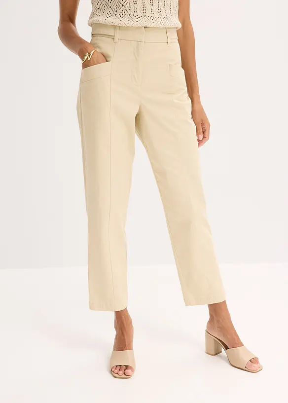 Pantalon en twill, fuselé, bonprix