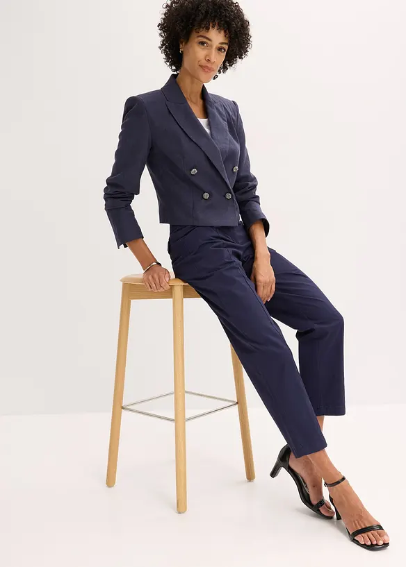 Pantalon en twill, fuselé, bonprix