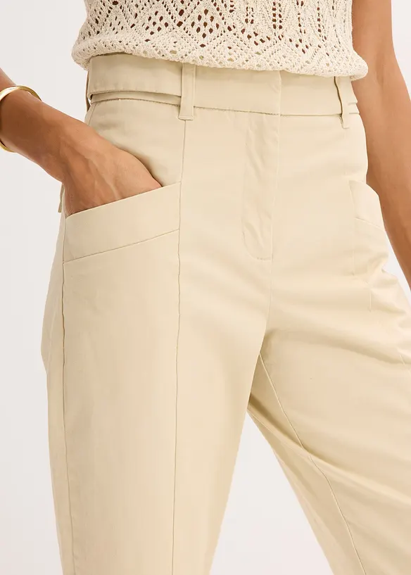 Pantalon en twill, fuselé, bonprix