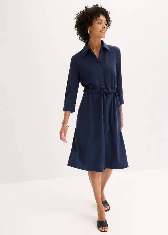 Robe-chemise en Punto di Roma, bonprix