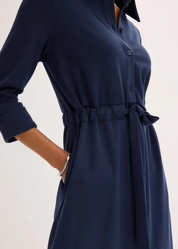 Robe-chemise en Punto di Roma, bonprix