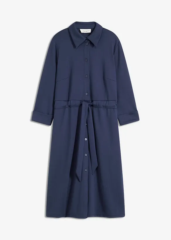 Robe-chemise en Punto di Roma, bonprix