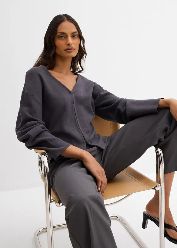 Gilet en maille en viscose mélangée, bonprix