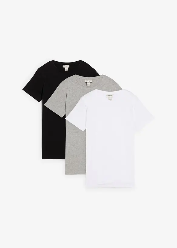 Lot de 3 T-shirts 100% coton, bonprix