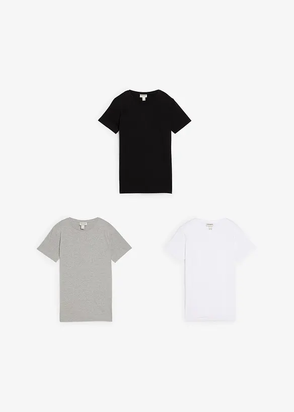 Lot de 3 T-shirts 100% coton, bonprix
