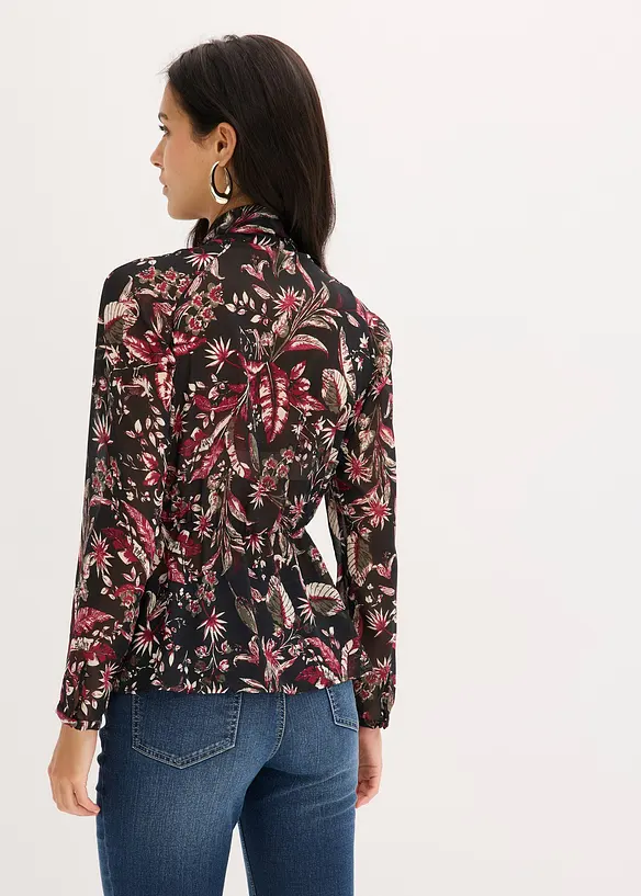 Blouse à lavallière en mousseline, bonprix