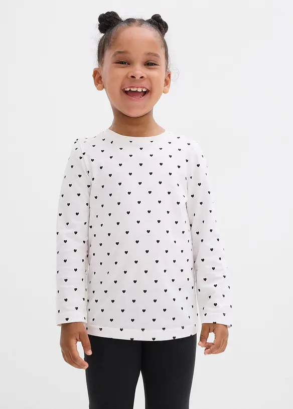 Lot de 3 T-shirts manches longues 100% coton, bonprix