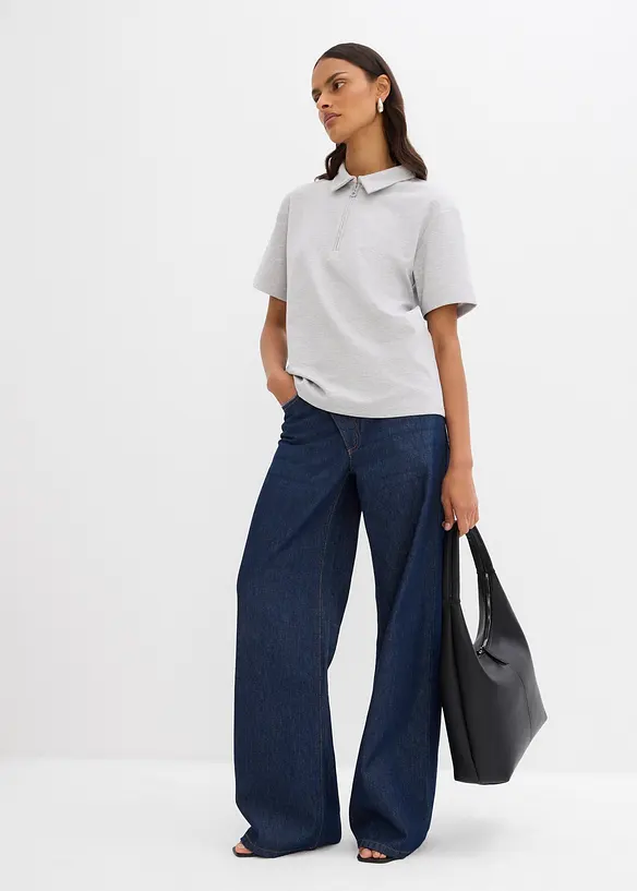 Polo en viscose mélangée, bonprix