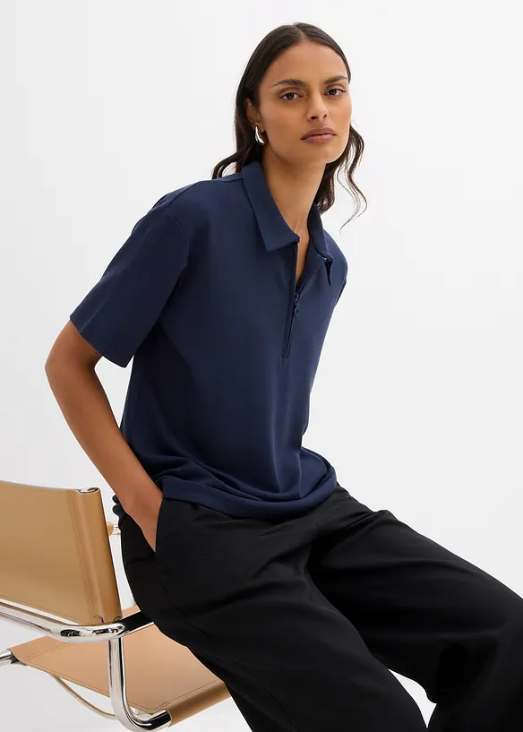 Polo en viscose mélangée, bonprix