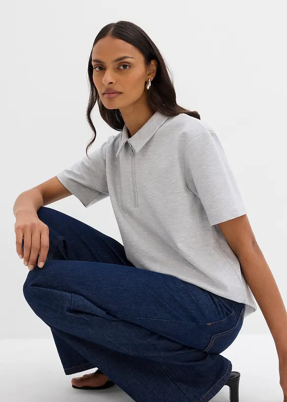 Polo en viscose mélangée, bonprix