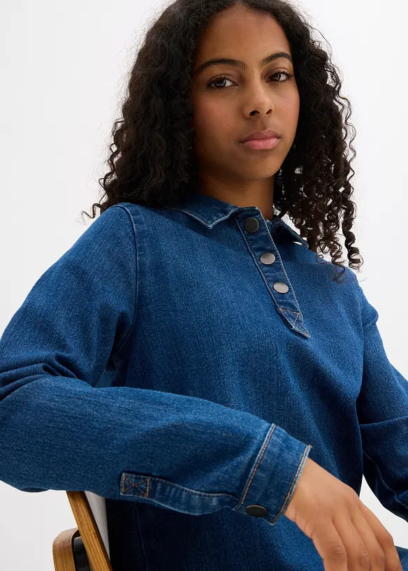 Robe trapèze en jean, bonprix