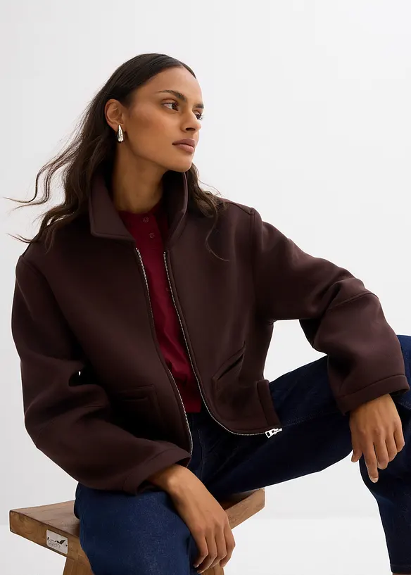 Veste courte en matière néoprène, bonprix