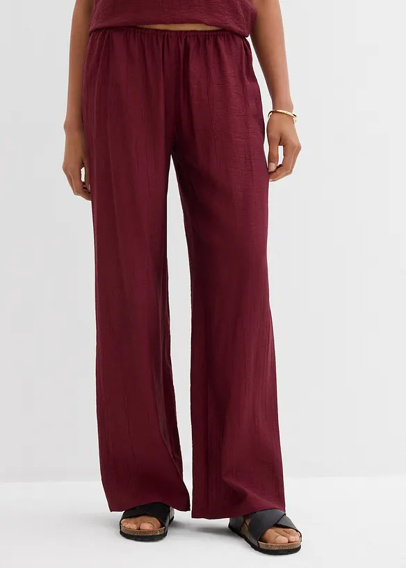 Pantalon texturé en viscose mélangée, bonprix