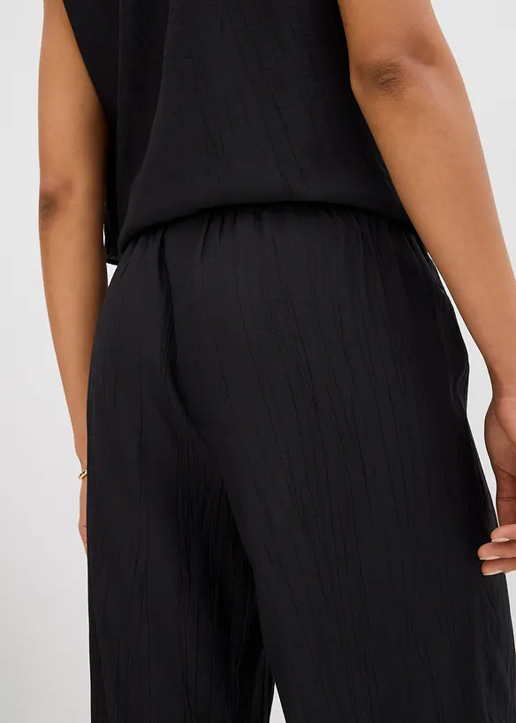 Pantalon texturé en viscose mélangée, bonprix