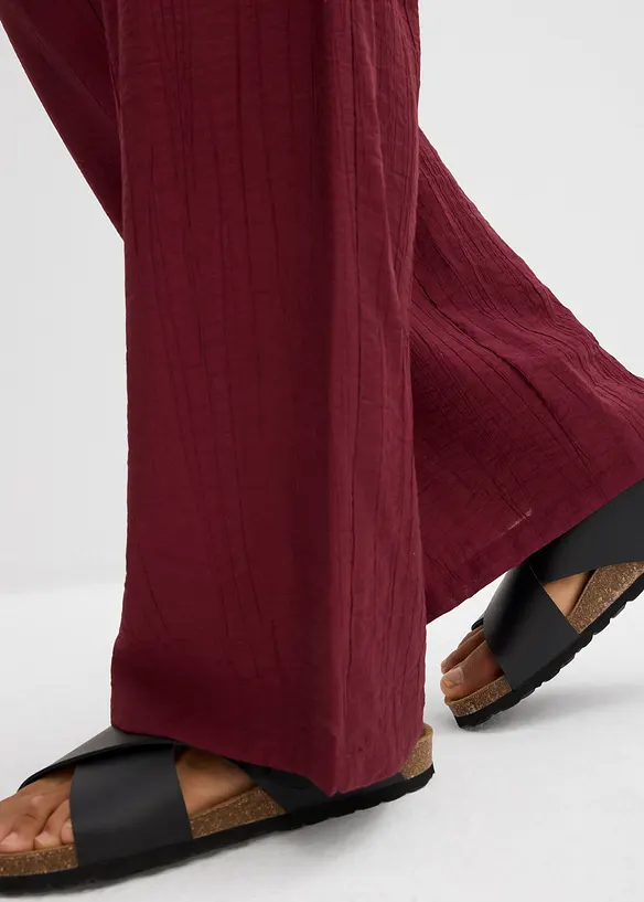 Pantalon texturé en viscose mélangée, bonprix