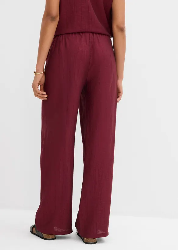 Pantalon texturé en viscose mélangée, bonprix