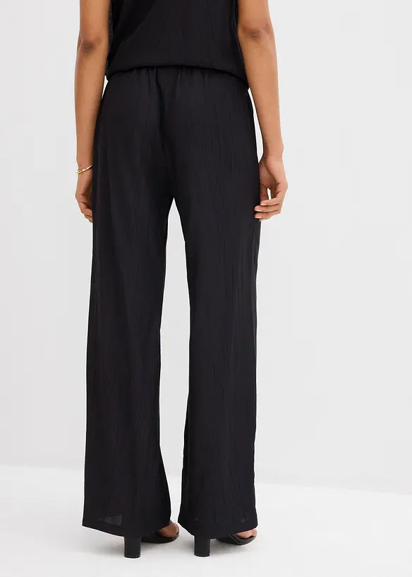 Pantalon texturé en viscose mélangée, bonprix