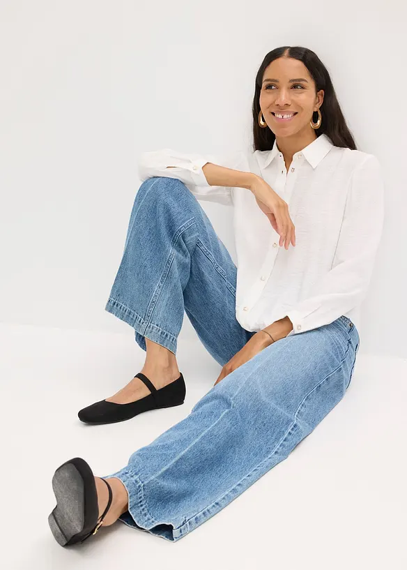 Chemisier texturé avec détail noué, bonprix