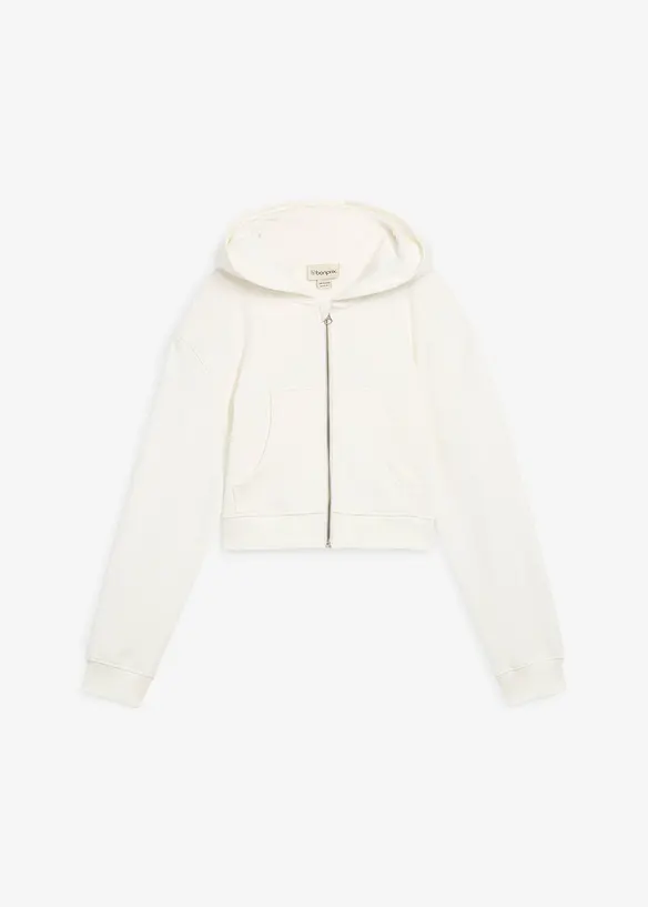 Sweat zippé à capuche 100% coton, bonprix