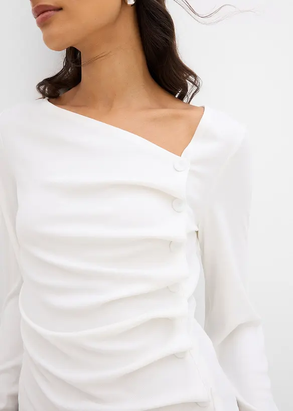 T-shirt manches longues en matière côtelée, bonprix