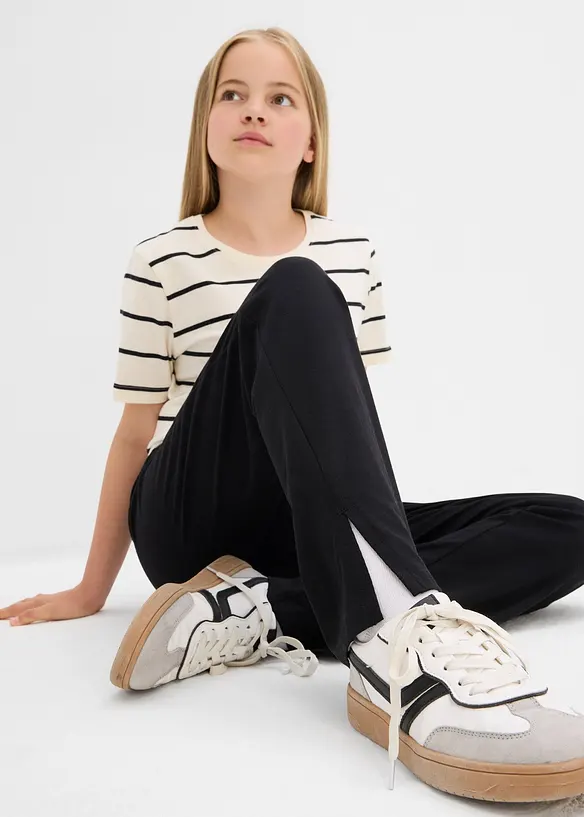 Lot de 2 pantalons &eacute;vas&eacute;s en jersey coton extensible, bonprix