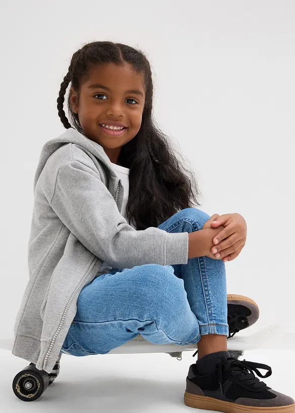 Sweat zippé à capuche en coton mélangé, bonprix