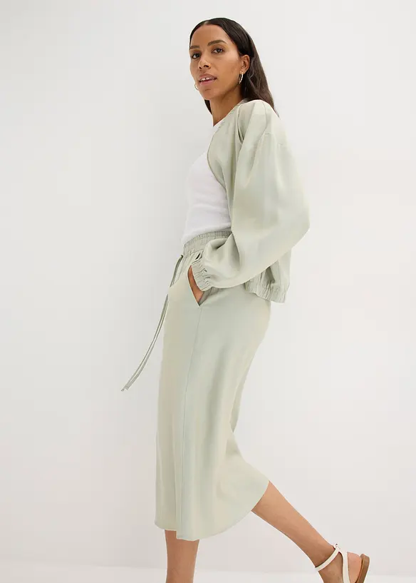 Jupe midi en satin brillant, bonprix