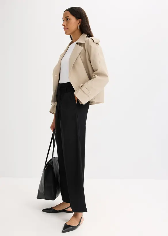 Pantalon à pinces et lien à nouer, bonprix