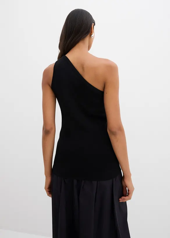 Top en maille asymétrique en viscose mélangée, bonprix