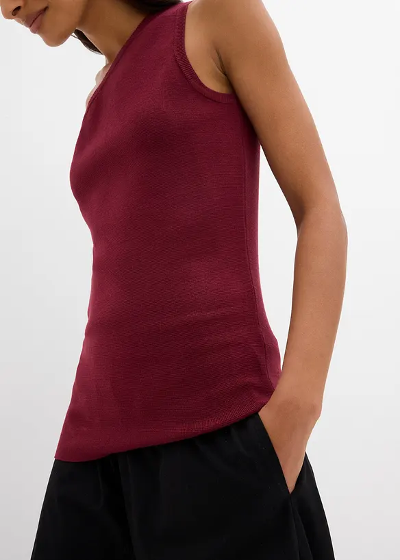 Top en maille asymétrique en viscose mélangée, bonprix