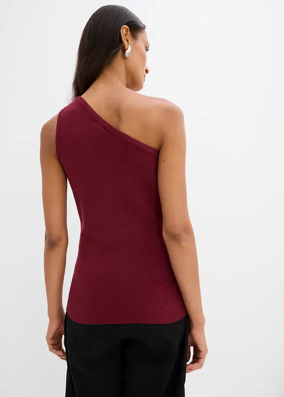 Top en maille asymétrique en viscose mélangée, bonprix