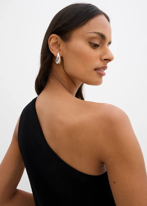 Top en maille asymétrique en viscose mélangée, bonprix