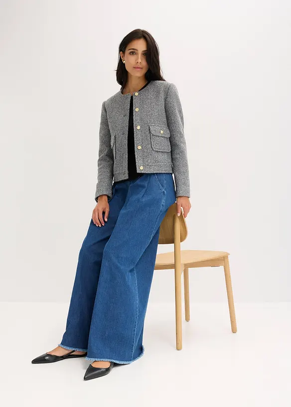 Blouson en maille bouclette douce, bonprix